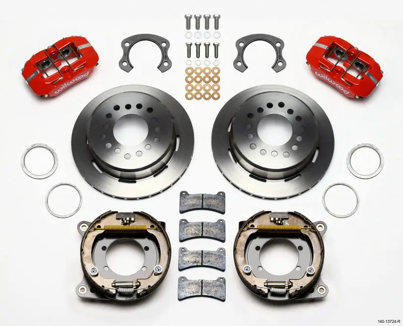 Wilwood Dynapro Low-Profile 11.00In P-Brake Kit - Red Ford 8.8 Special W/2.50In Offset-5 Lug 1