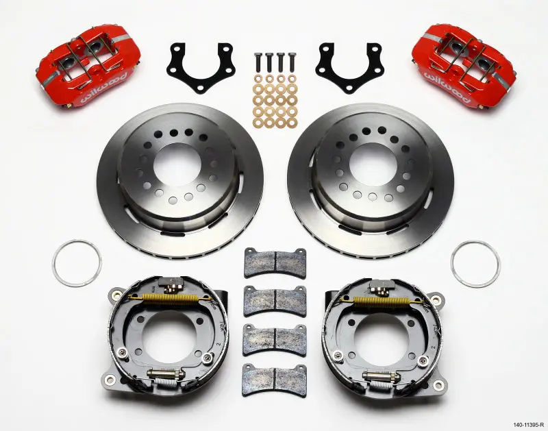 Wilwood Dynapro Low-Profile 11.00In P-Brake Kit - Red Mopar/Dana 2.36In Off W/Snap Ring Bearing 1