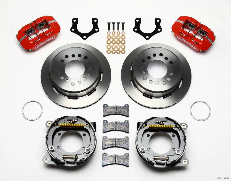 Wilwood Dynapro Low-Profile 11.00In P-Brake Kit - Red Mopar/Dana 2.50In Off W/Snap Ring Bearing 1