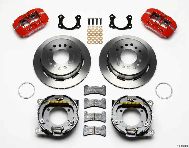 Wilwood Dynapro Low-Profile 11.00In P-Brake Kit - Red New Big Ford 2.50In Off Staggered Mount 1