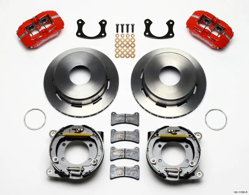 Wilwood Dynapro Low-Profile 11.00In P-Brake Kit - Red New Big Ford 2.50In Offset 1