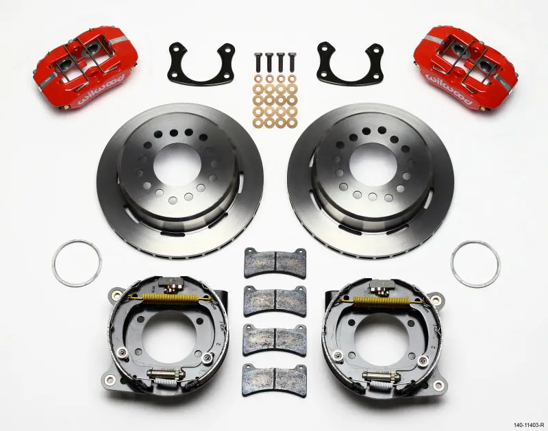 Wilwood Dynapro Low-Profile 11.00In P-Brake Kit - Red Small Ford 2.50In Offset 1