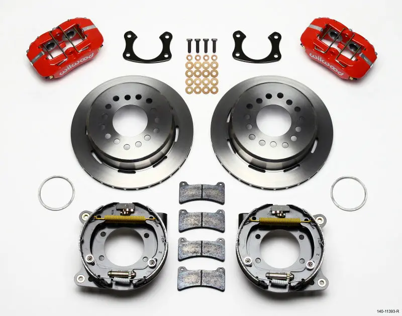 Wilwood Dynapro Low-Profile 11.00In P-Brake Kit - Red Small Ford 2.66In Offset 1