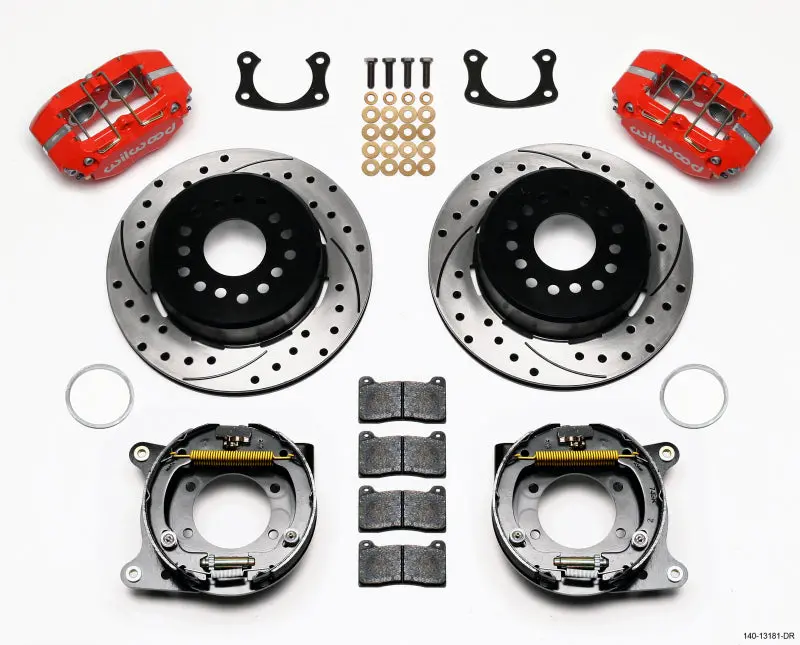 Wilwood Dynapro Lug Mount P/S P-B Kit Drilled-Red New Big Ford 2.50In Offset 1