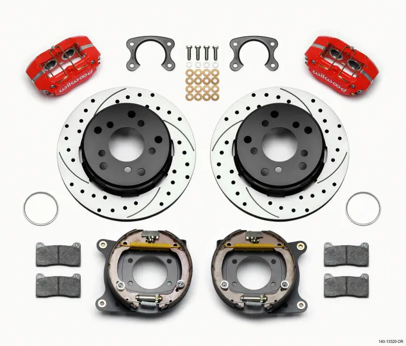 Wilwood Dynapro Lug Mount P/S P-B Kit Drilled-Red Small Ford 2.36In Off Bronco 5 X 5.50 1