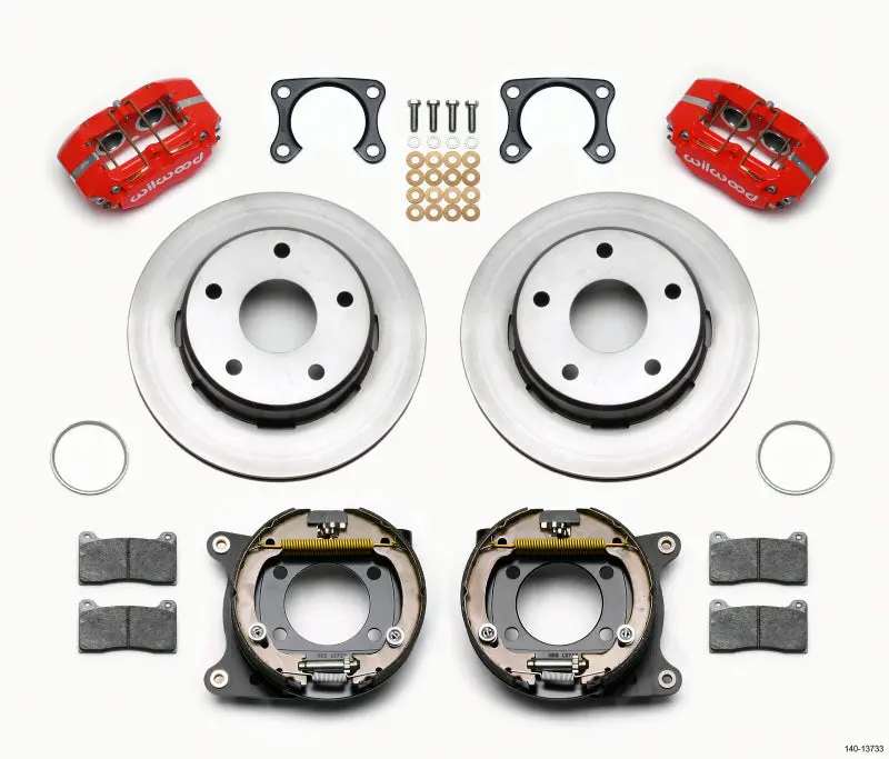 Wilwood Dynapro Lug Mount P/S Park Brake Kit Red Big Ford 2.00In Off Bronco 5 X 5.50 1