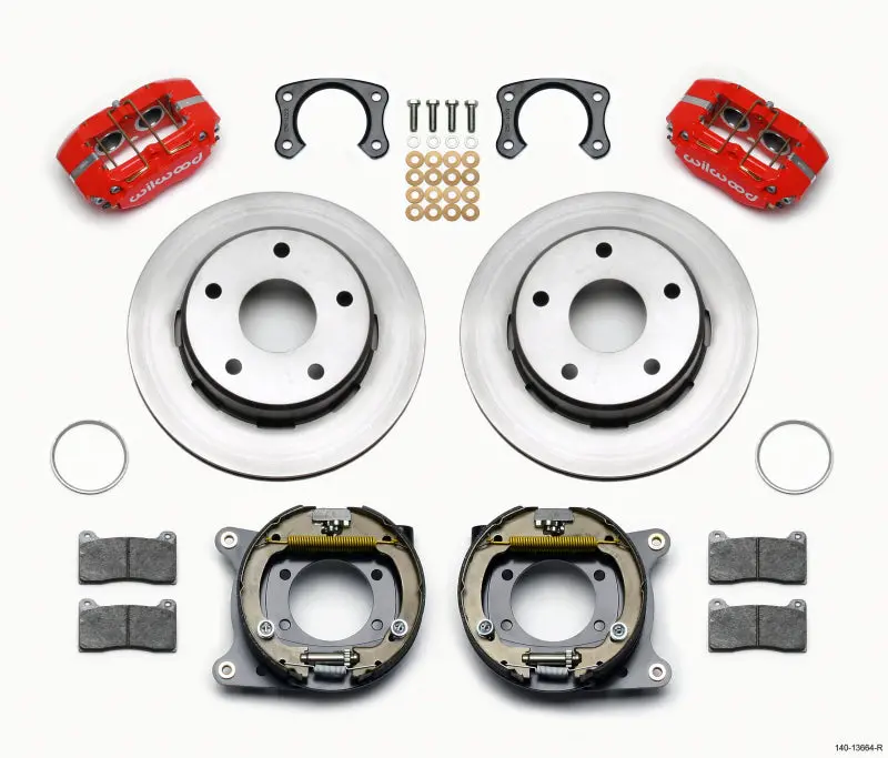 Wilwood Dynapro Lug Mount P/S Park Brake Kit Red Big Ford New 2.38In Off Bronco 5 X 5.50 1