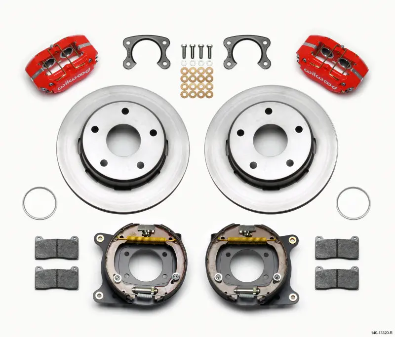 Wilwood Dynapro Lug Mount P/S Park Brake Kit Red Small Ford 2.36In Off Bronco 5 X 5.50 1