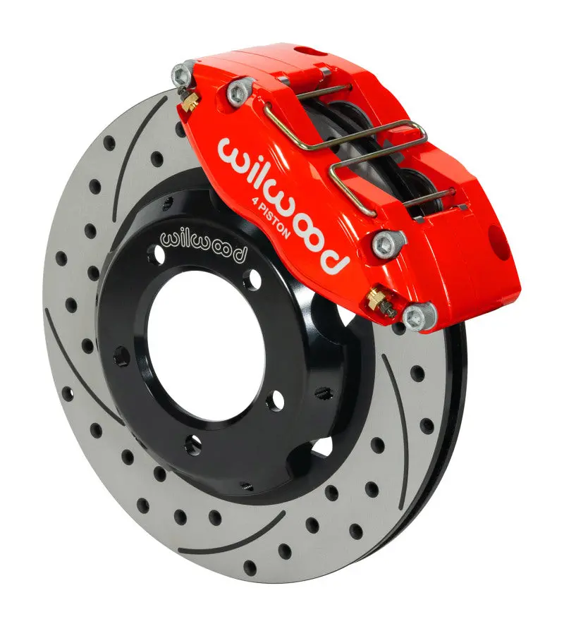 Wilwood Dynapro Radial Front Kit 11In Drilled & Slotted Red 61-67 Jaguar Xke W/ Lines 1