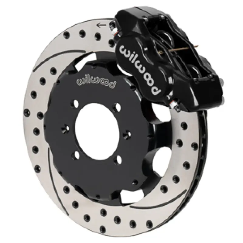 Wilwood Forged Dynalite Front Hat Kit 11.75In Srp Drilled/Slotted Rotor Black Caliper 90-05 Miata 1