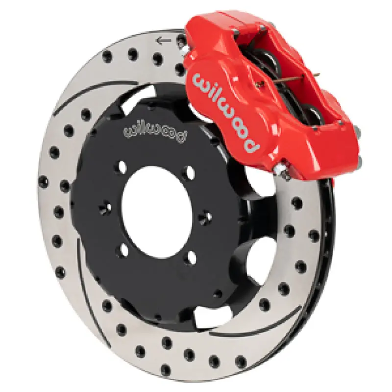 Wilwood Forged Dynalite Front Hat Kit 11.75In Srp Drilled/Slotted Rotor Red Caliper 16+ Miata 1