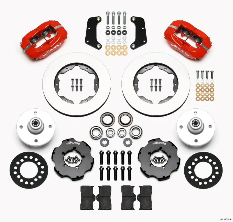 Wilwood Forged Dynalite Front Kit 10.75In Red 64-65 Mustang 6 Cylinder 4-Lug 1