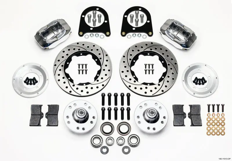 Wilwood Forged Dynalite Front Kit 11.00In Drill-Polished 37-48 Ford Psgr. Car Spindle 1