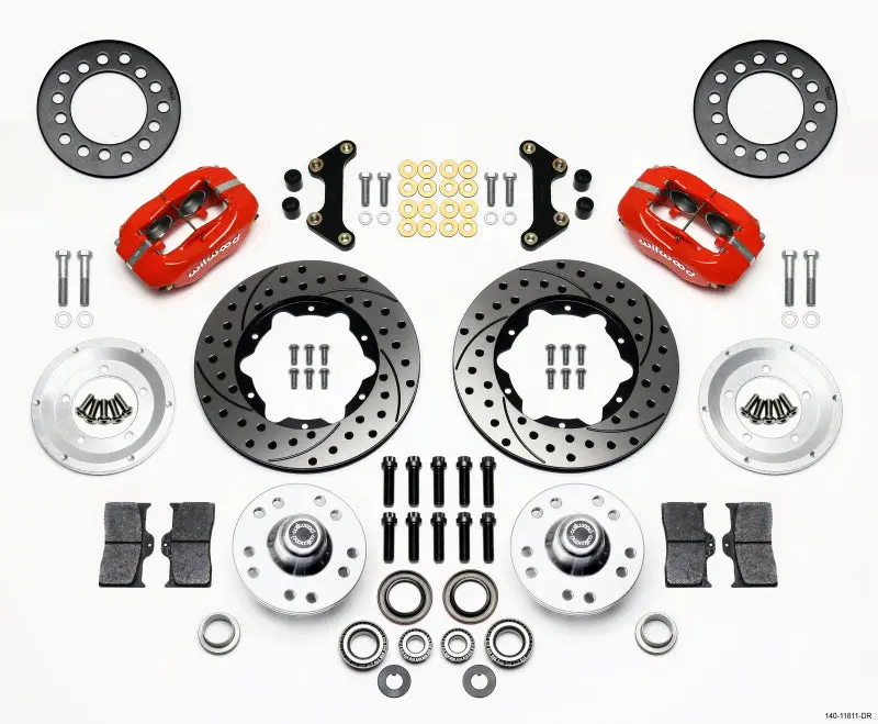 Wilwood Forged Dynalite Front Kit 11.00In Drill-Red 49-54 Chevy / 53-62 Corvette 1