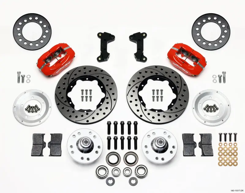 Wilwood Forged Dynalite Front Kit 11.00In Drill-Red 74-80 Pinto/Mustang Ii Disc Spindle Only 1
