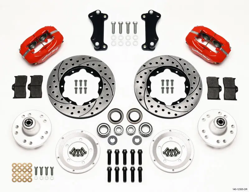 Wilwood Forged Dynalite Front Kit 11.00In Drill-Red Heidts Tri -5 2 Inch Drop Spindle 1