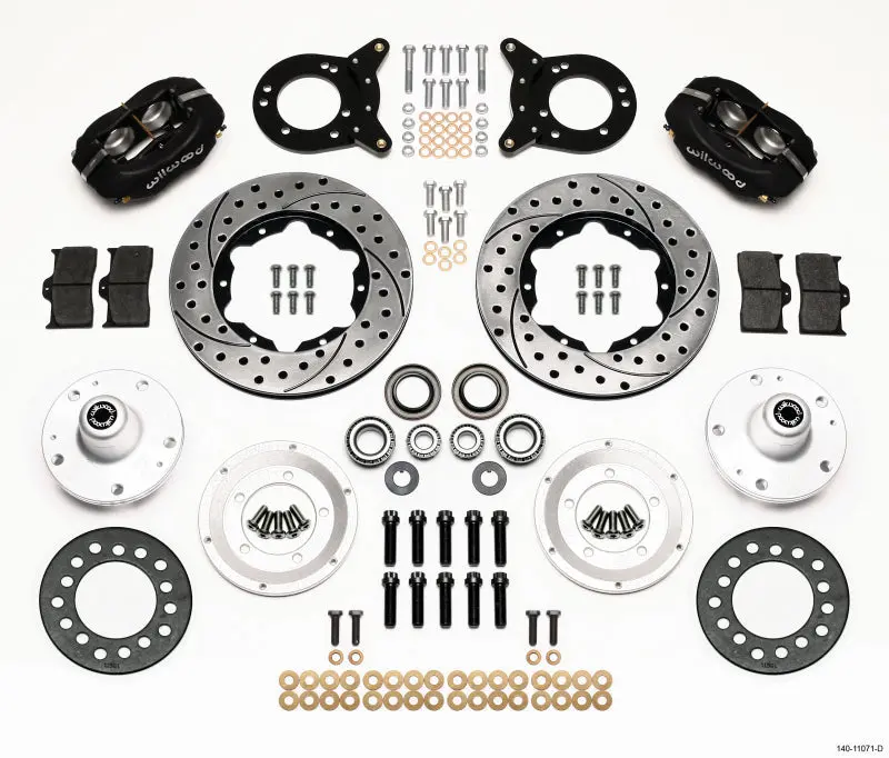 Wilwood Forged Dynalite Front Kit 11.00In Drilled 1965-1969 Mustang Disc & Drum Spindle 1