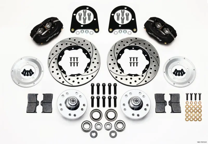 Wilwood Forged Dynalite Front Kit 11.00In Drilled 37-48 Ford Psgr. Car Spindle 1