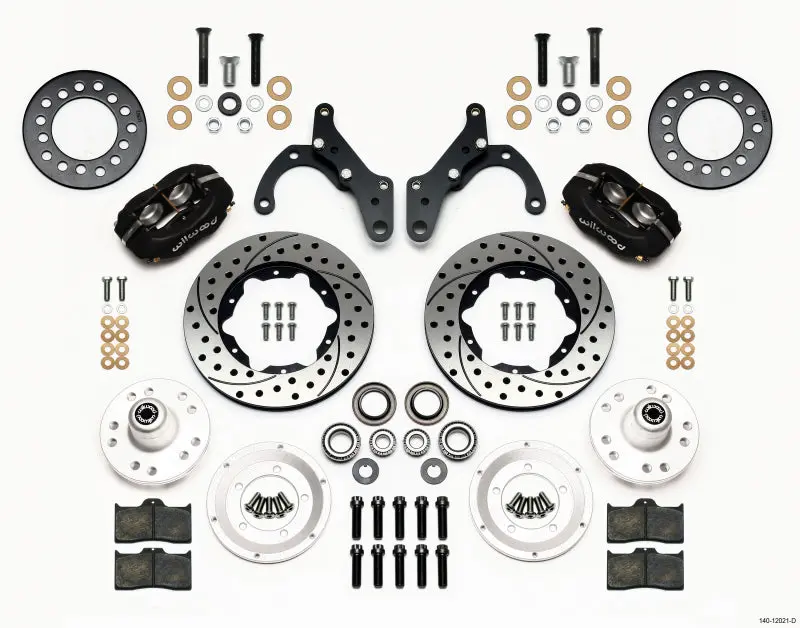 Wilwood Forged Dynalite Front Kit 11.00In Drilled 65-68 Chevy Impala -Drum Spindle 1