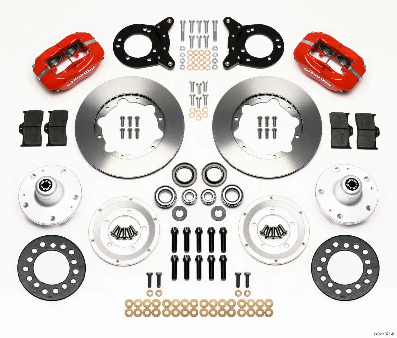 Wilwood Forged Dynalite Front Kit 11.00In Red 1965-1969 Mustang Disc & Drum Spindle 1