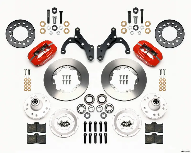 Wilwood Forged Dynalite Front Kit 11.00In Red 69-70 Impala Drum/Disc 69-82 Vette 1