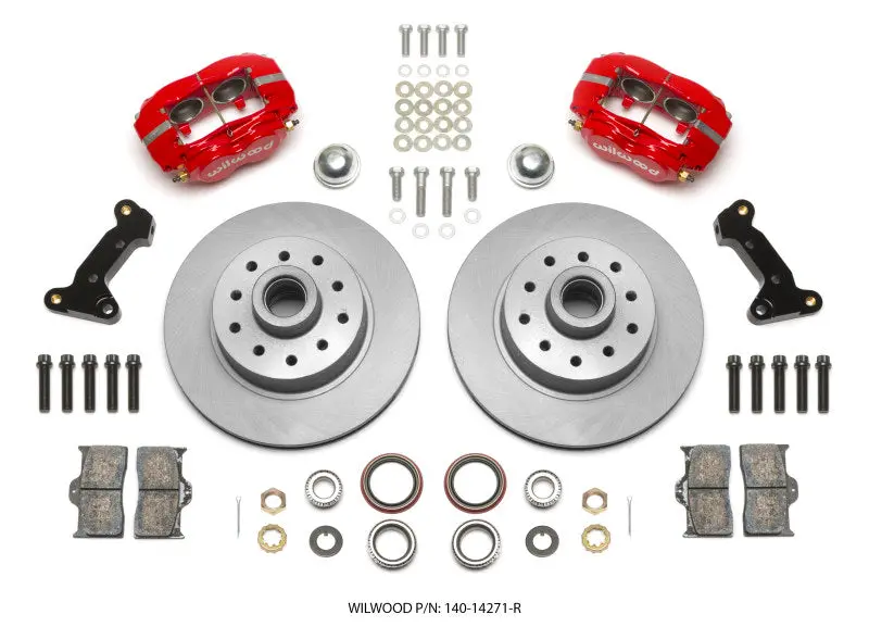 Wilwood Forged Dynalite Front Kit 11.03In 1 Pc Rotor&Hub - Red 74-80 Pinto Disc Spindle Only 1