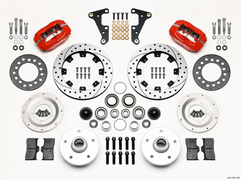 Wilwood Forged Dynalite Front Kit 11.75In Drilled Red 40-52 Oldsmobile 1