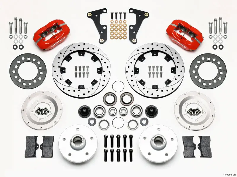 Wilwood Forged Dynalite Front Kit 11.75In Drilled Red 41-55 Cadillac 1