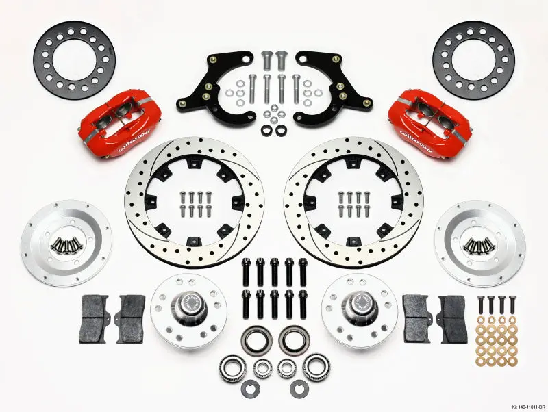 Wilwood Forged Dynalite Front Kit 11.75In Drilled Red 59-64 Chevy Impala / 63-64 Corvette 1