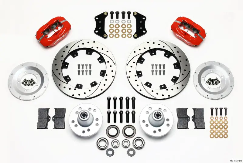 Wilwood Forged Dynalite Front Kit 12.19In Drill-Red Magnum Force Drop Spindle 1