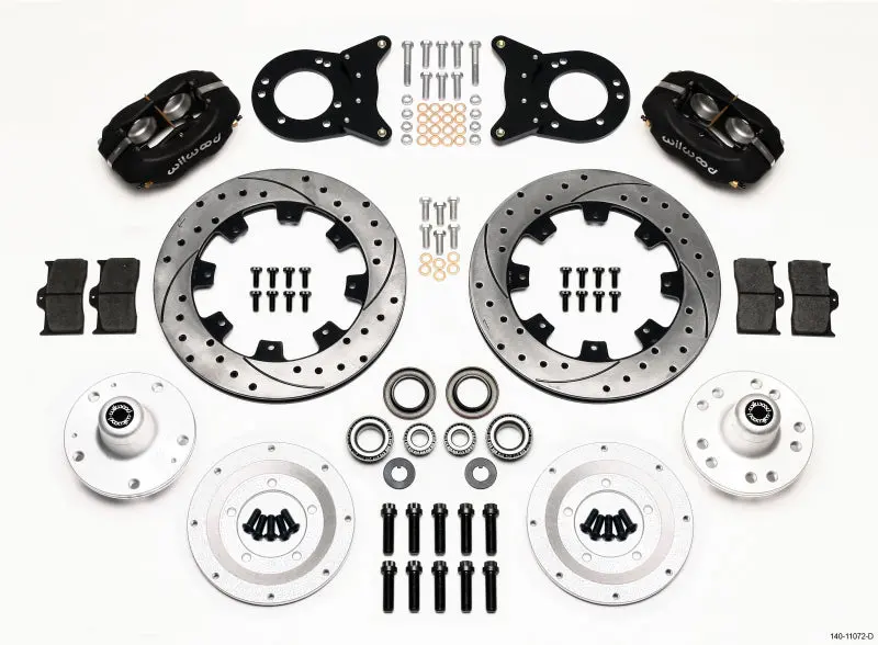 Wilwood Forged Dynalite Front Kit 12.19In Drilled 1965-1969 Mustang Disc & Drum Spindle 1