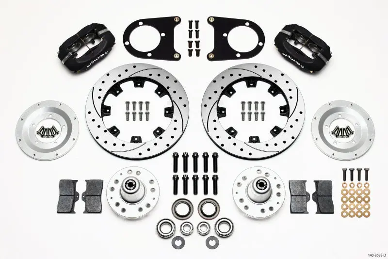 Wilwood Forged Dynalite Front Kit 12.19In Drilled 37-48 Ford Psgr. Car Spindle 1