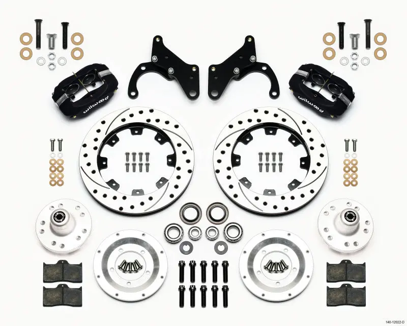 Wilwood Forged Dynalite Front Kit 12.19In Drilled 65-68 Chevy Impala -Drum Spindle 1