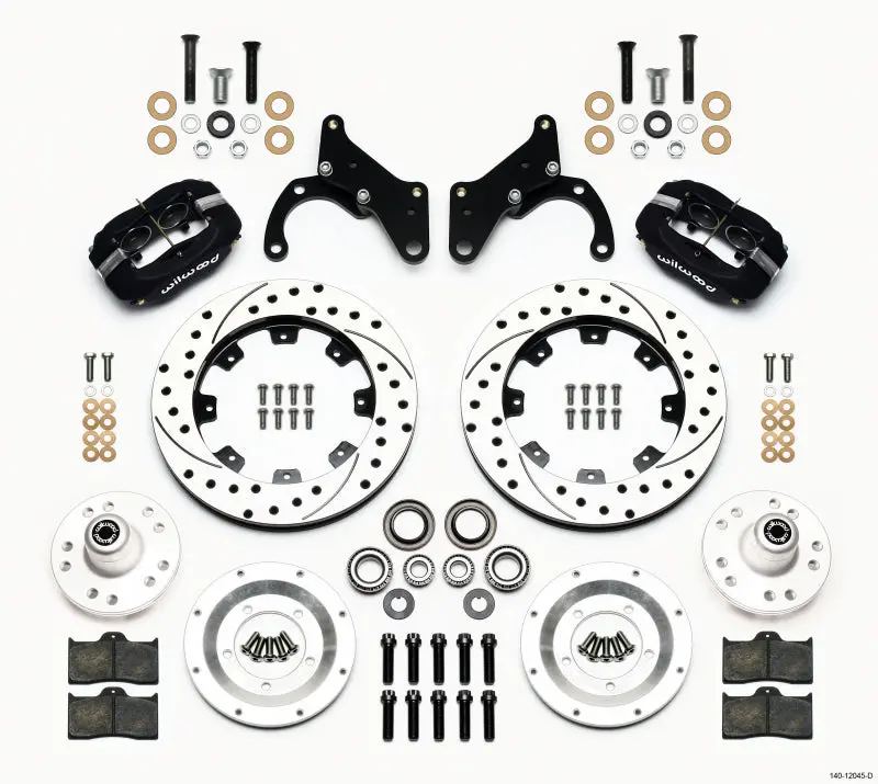 Wilwood Forged Dynalite Front Kit 12.19In Drilled 69-70 Impala Drum/Disc 69-82 Vette 1