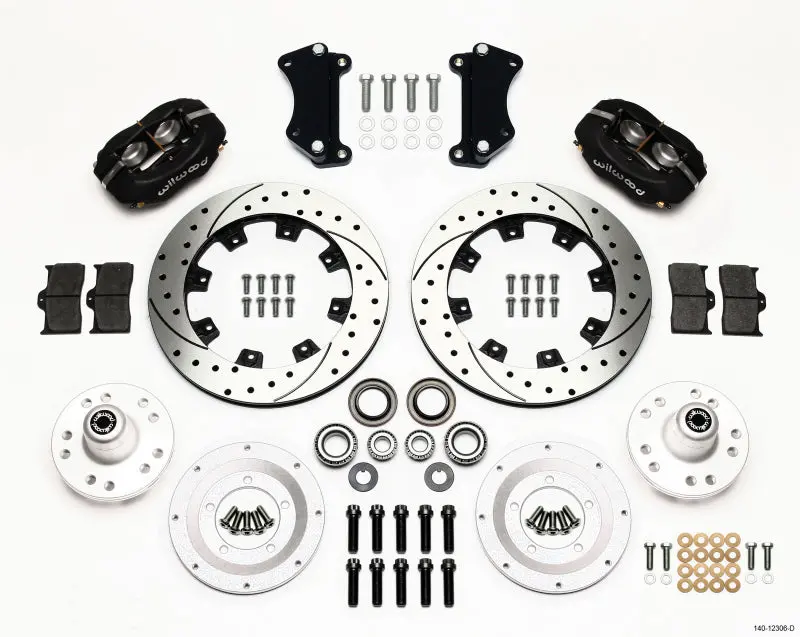 Wilwood Forged Dynalite Front Kit 12.19In Drilled Heidts Tri -5 2 Inch Drop Spindle 1