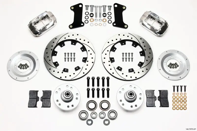 Wilwood Forged Dynalite Front Kit 12.19In Drilled Polished 67-69 Camaro 64-72 Nova Chevelle 1