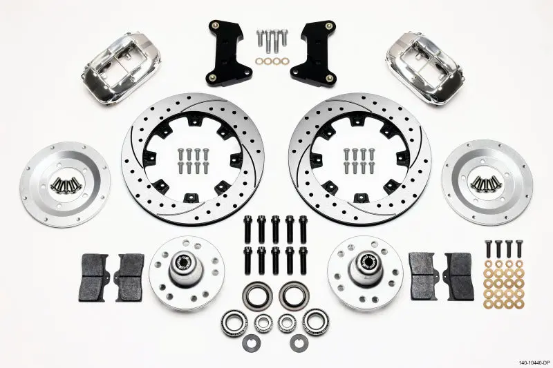 Wilwood Forged Dynalite Front Kit 12.19In Drilled Polished 74-80 Pinto/Mustang Ii Disc Spindle Only 1