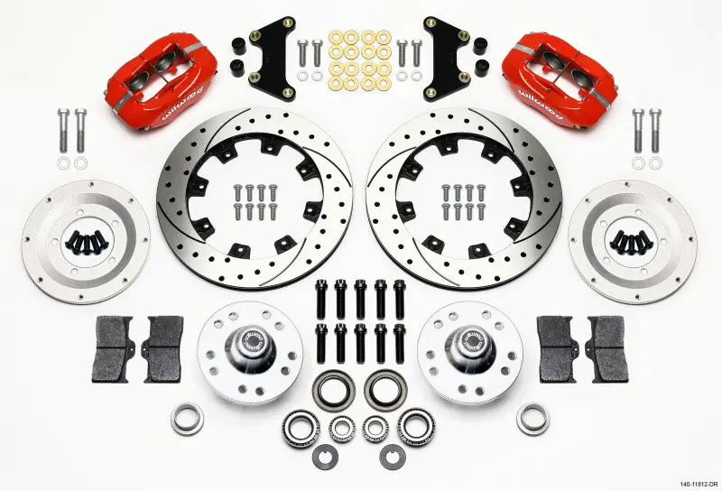 Wilwood Forged Dynalite Front Kit 12.19In Drilled Red 49-54 Chevy/53-62 Corvette (*Line Kit Needed*) 1