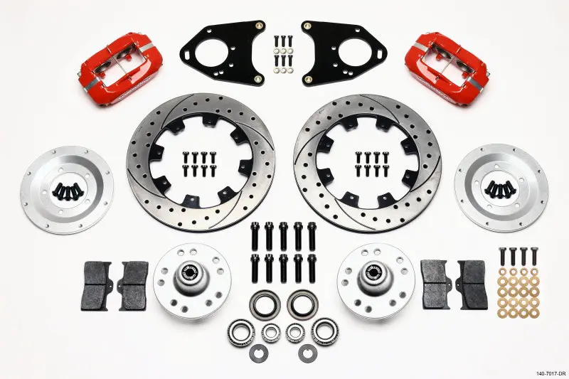 Wilwood Forged Dynalite Front Kit 12.19In Drilled Red 71-80 Pinto/Mustang Ii Disc & Drum 1
