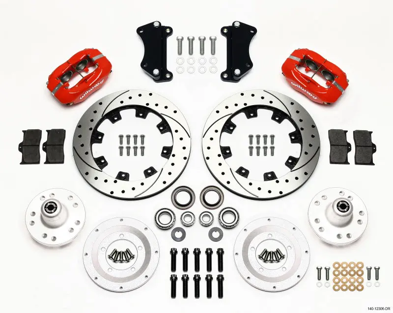 Wilwood Forged Dynalite Front Kit 12.19In Drilled Red Heidts Tri -5 2 Inch Drop Spindle 1