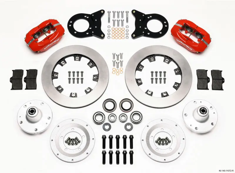 Wilwood Forged Dynalite Front Kit 12.19In Red 1965-1969 Mustang Disc & Drum Spindle 1
