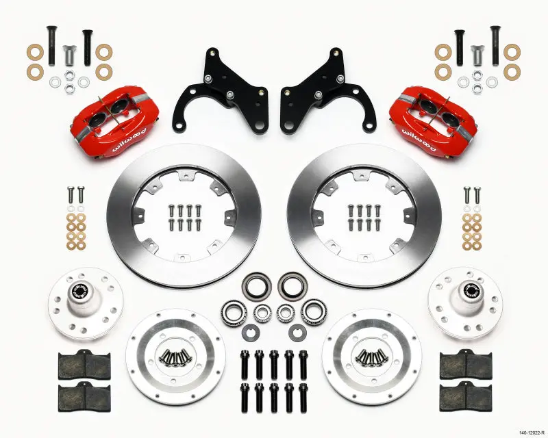 Wilwood Forged Dynalite Front Kit 12.19In Red 65-68 Chevy Impala -Drum Spindle 1