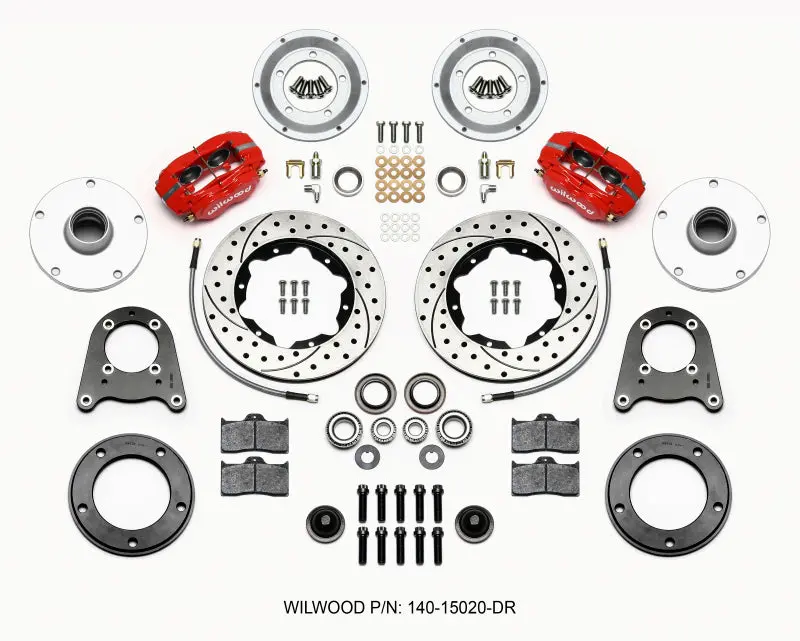 Wilwood Forged Dynalite-M Front Kit 10.75In Drilled Red 1950-1955 Mg-Td/Tf 1