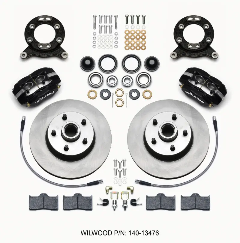 Wilwood Forged Dynalite-M Front Kit 11.30In 1 Pc Rotor&Hub 1965-1969 Mustang Disc & Drum Spindle 1
