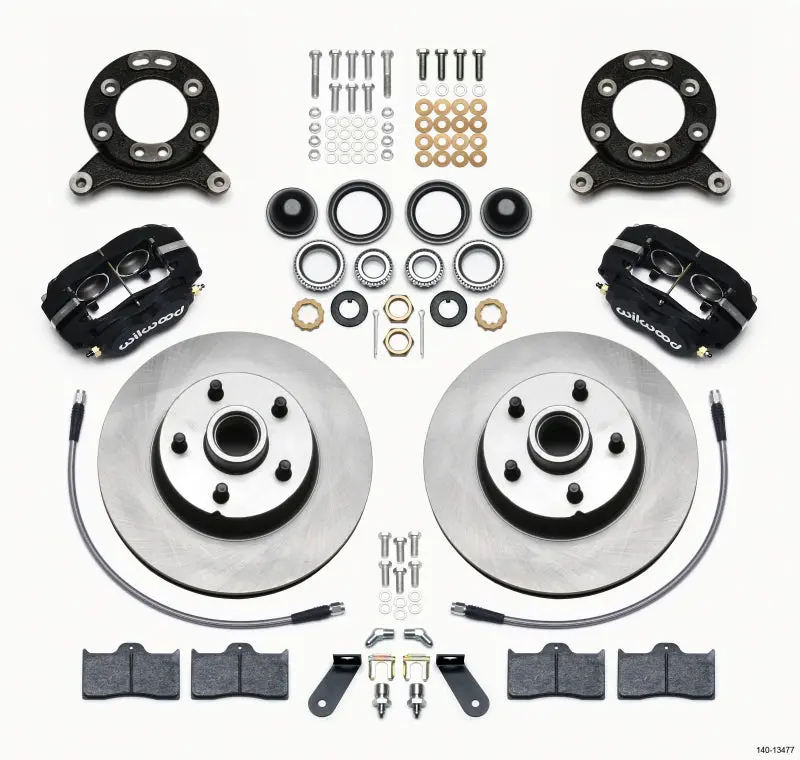 Wilwood Forged Dynalite-M Front Kit 11.30In 1 Pc Rotor&Hub 1970-1973 Mustang Disc & Drum Spindle 1