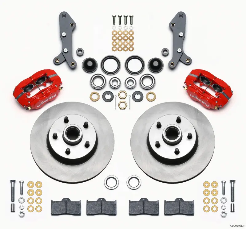 Wilwood Forged Dynalite-M Front Kit 11.30In 1 Pc Rotor&Hub Red 60-68 Ford / Mercury Full Size 1
