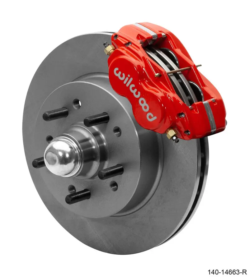 Wilwood Forged Dynalite-M Front Kit 11.5In Red 1 Pc Rotor&Hub 58-64 Impala 63-64 Corvette 1