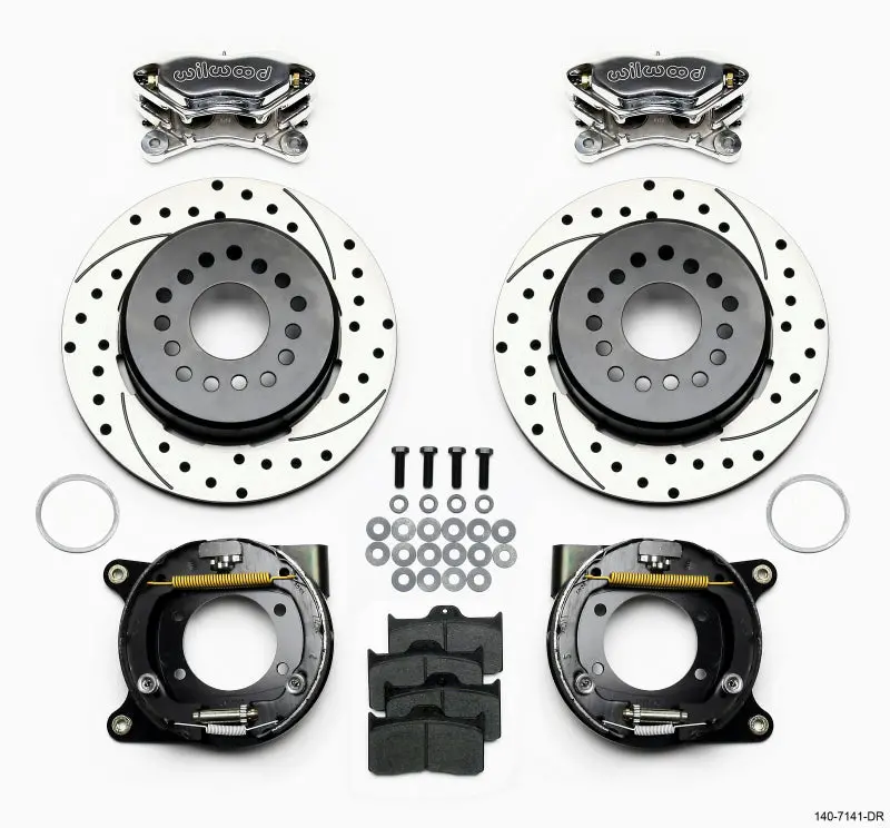 Wilwood Forged Dynalite P/S P-B Kit Drilled Polished Chevy 12 Bolt W/ C-Clips 1