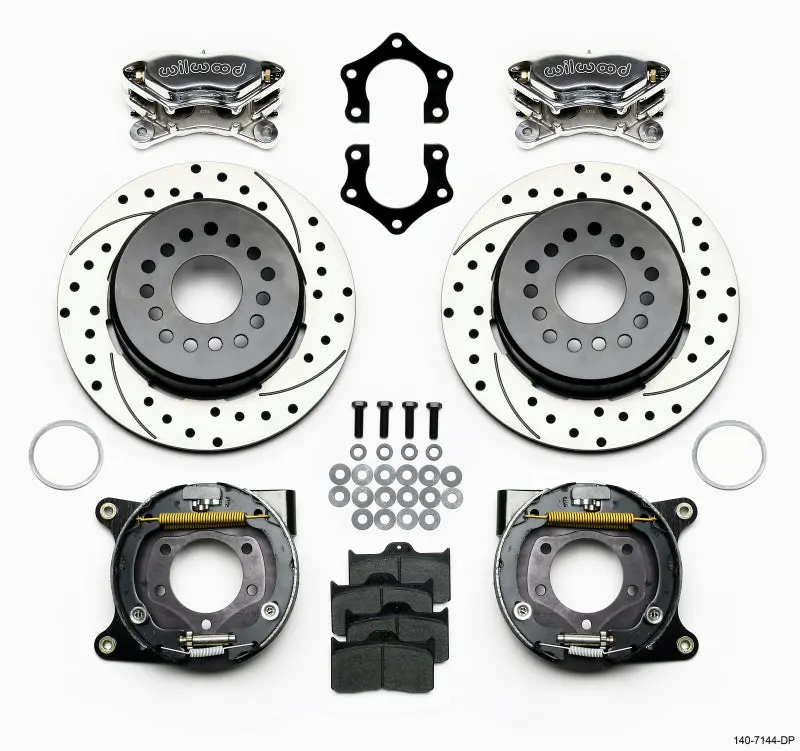 Wilwood Forged Dynalite P/S P-B Kit Drilled Polished Mopar/Dana 2.36In Off W/Snap Ring Bearing 1