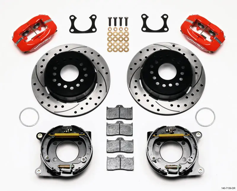 Wilwood Forged Dynalite P/S P-B Kit Drilled-Red Big Ford 2.36In Offset 1